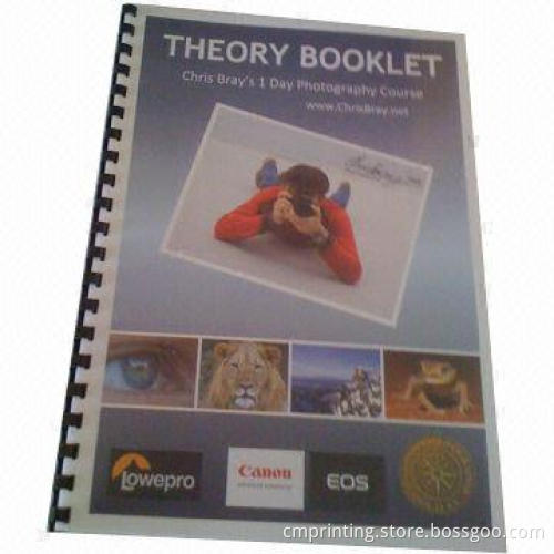 Comb Rings Binding Book Printing, Clear Binding Front Covers, Leather Grain Finish Back Cover
